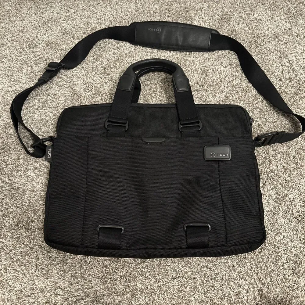 Tumi T-Tech Expandable Black Crossbody Briefcase Bag 58614D